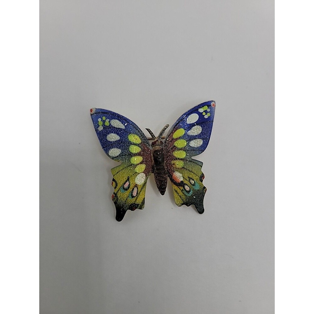 Vintage Butterfly Brooch Acrylic Colorful Pin Marked Korea Jewelry - Picture 6 of 12